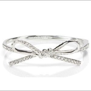 {Kate Spade} Silver Skinny Pave Bow Bracelet